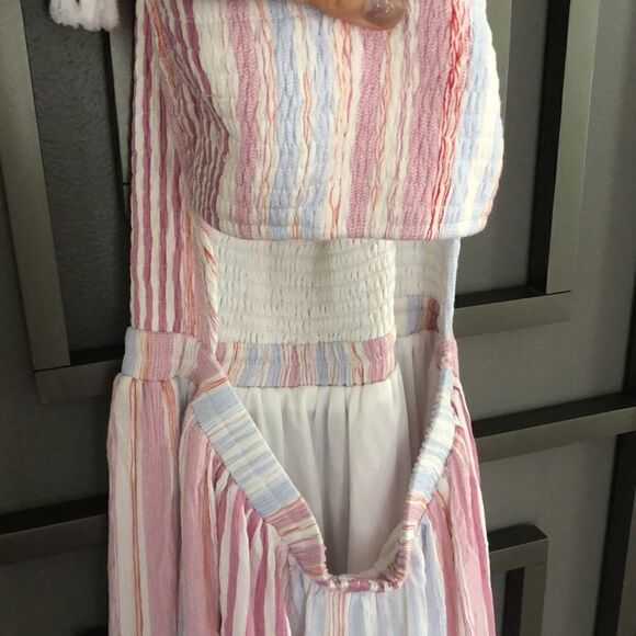 Fashion Nova Maxi sundress gauze open back tassel size M - Picture 5 of 8